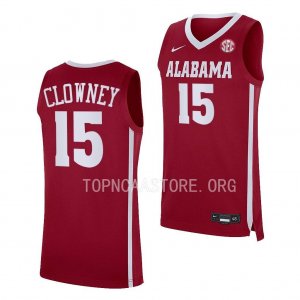 Men's Alabama Crimson Tide #15 Noah Clowney Crimson Replica NCAA College Basketball Jersey 2403AULS8